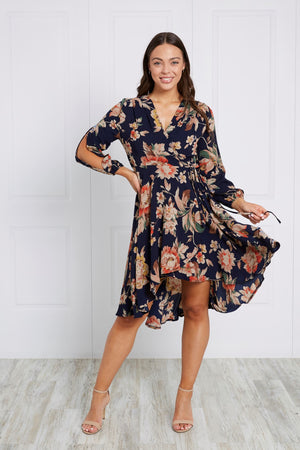 FLORAL WRAP DRESS