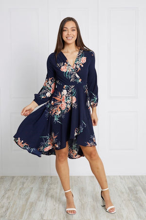 FLORAL WRAP DRESS