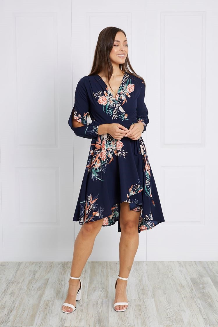 FLORAL WRAP DRESS