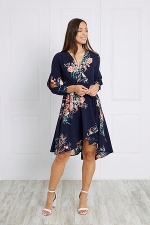 FLORAL WRAP DRESS