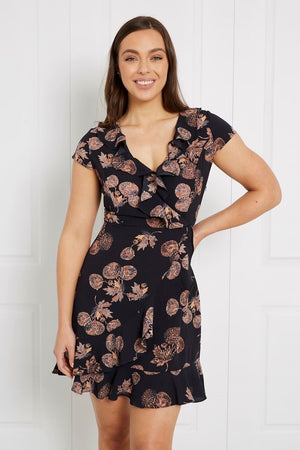 FLORAL WRAP DRESS