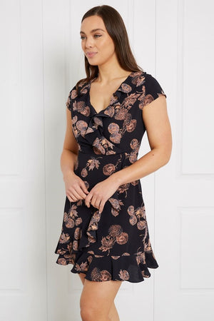 FLORAL WRAP DRESS