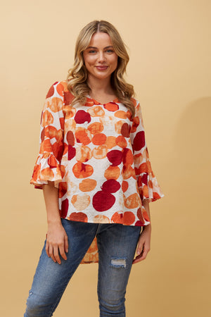 FLUTE SLEEVE BLOUSE
