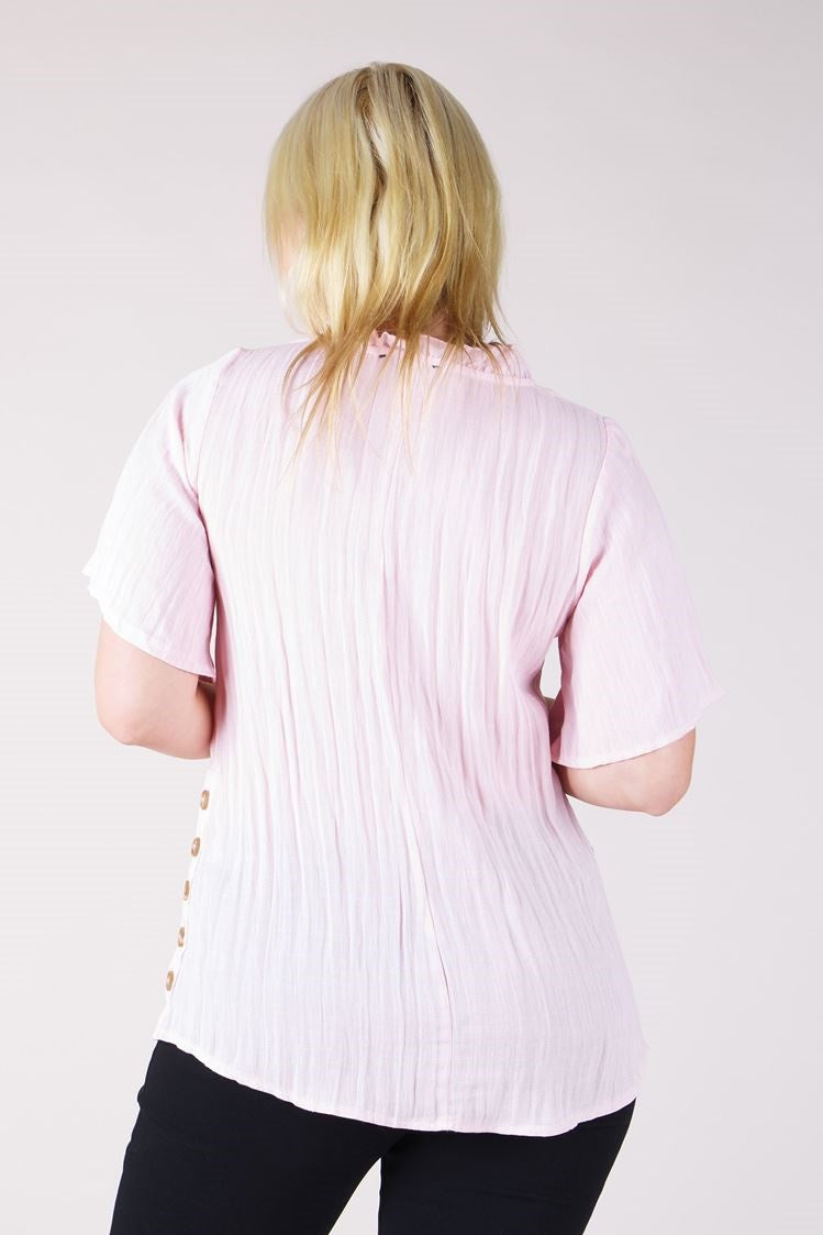 FRILL DETAIL LINEN TOP