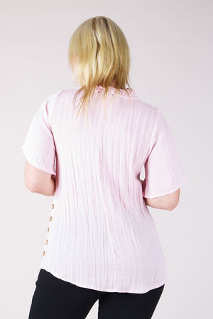 FRILL DETAIL LINEN TOP