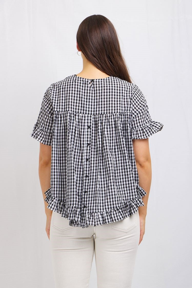 GINGHAM SMOCK TOP