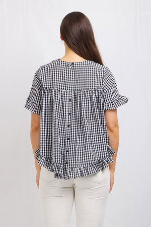 GINGHAM SMOCK TOP