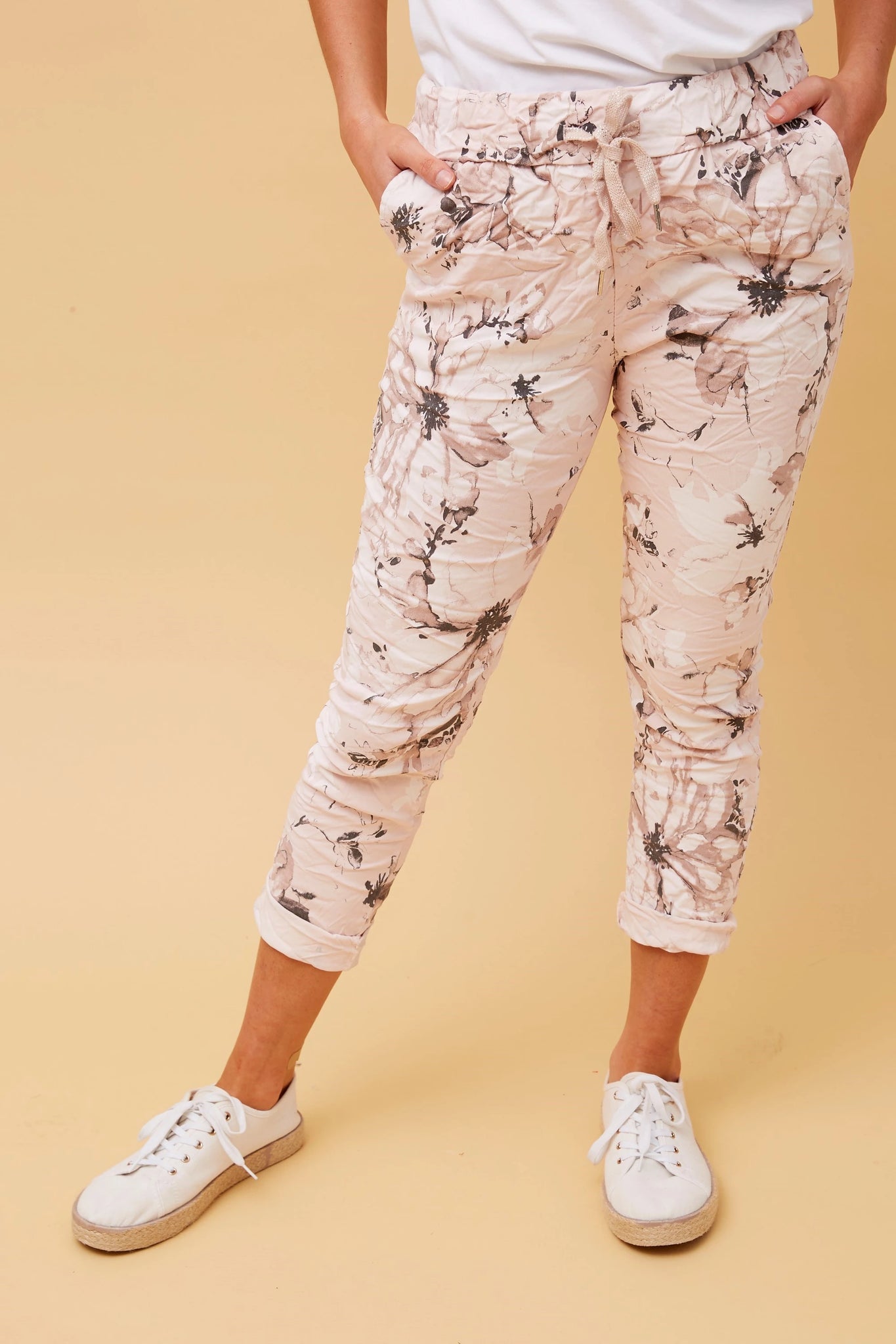 Floral top print joggers