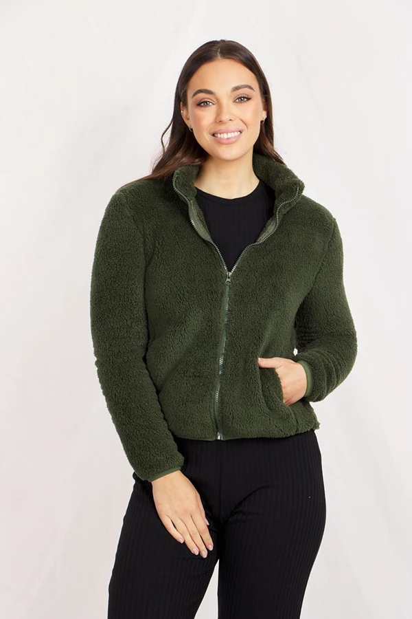 Short Fleece Zip Up Jacket