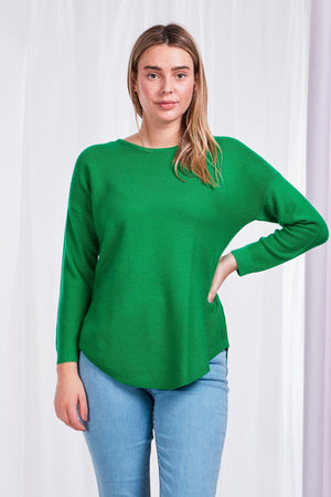 DARYL CURVED HEM KNIT JUMPER