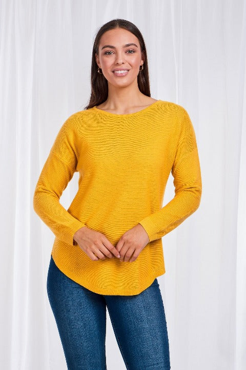 DARYL CURVED HEM KNIT JUMPER