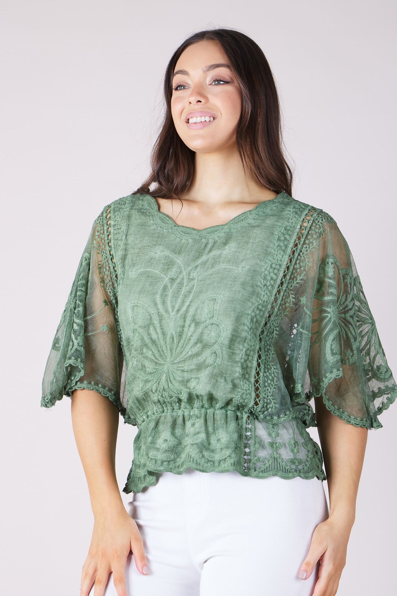 LACE AND EMBROIDERY BLOUSE