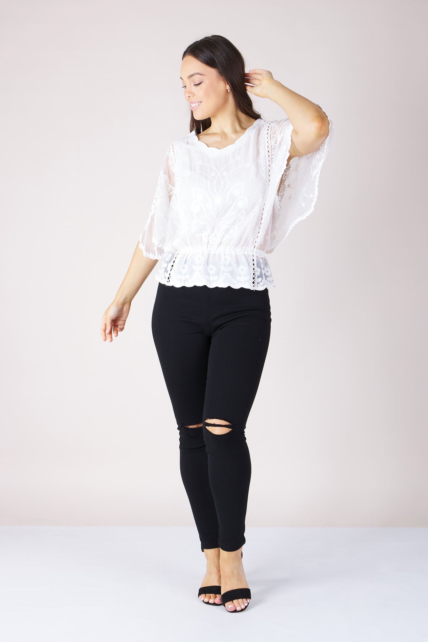 LACE AND EMBROIDERY BLOUSE