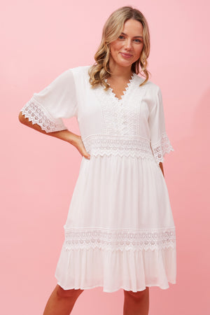LAYLA LACE TRIM SHORT DRESS