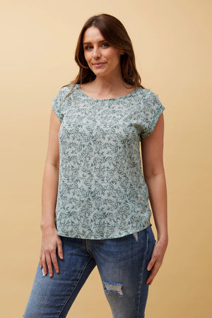 LEAF PRINT SHELL TOP