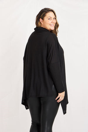 Long Sleeves Star Sequins Asymmetrical Hem Top