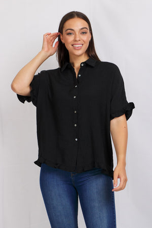 LINEN BUTTON FRONT SHIRT