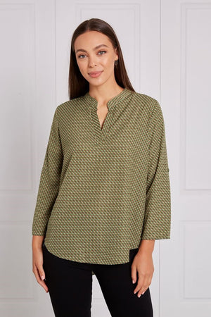 MANDARIN COLLAR BLOUSE