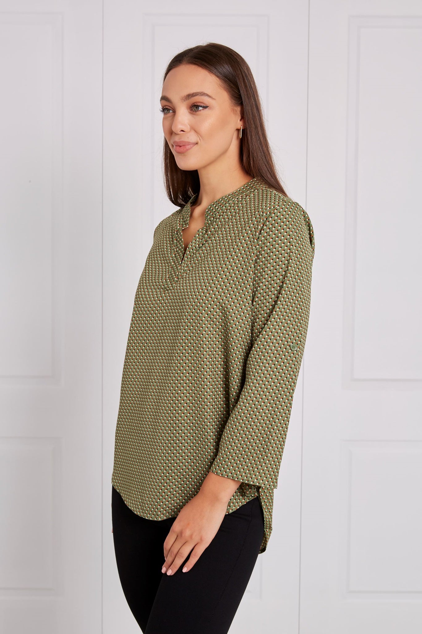 MANDARIN COLLAR BLOUSE