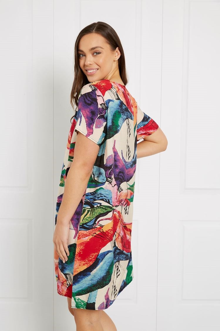 MULTI COLOURED TUNIC DRESS