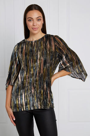 MULTI STRIPE VELOUR TOP