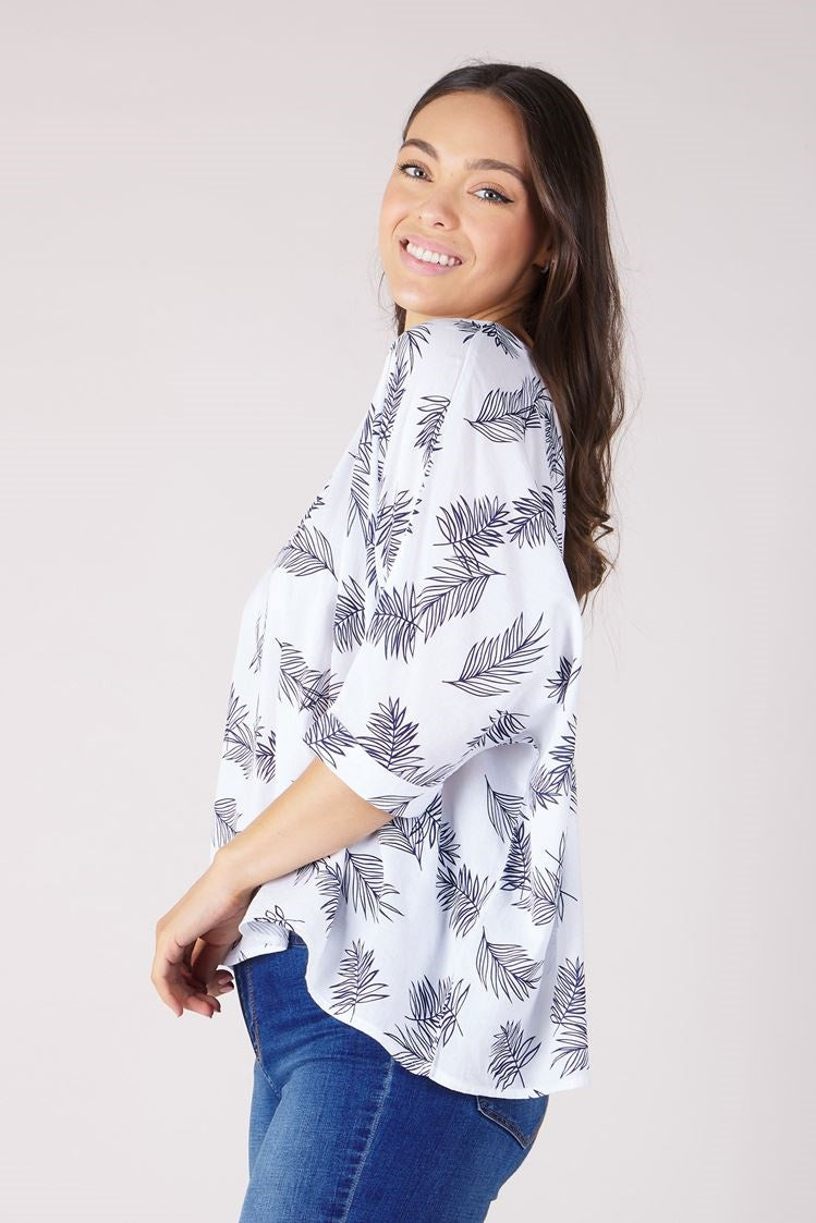 OVERSIZED BOTANICAL PRINT TOP