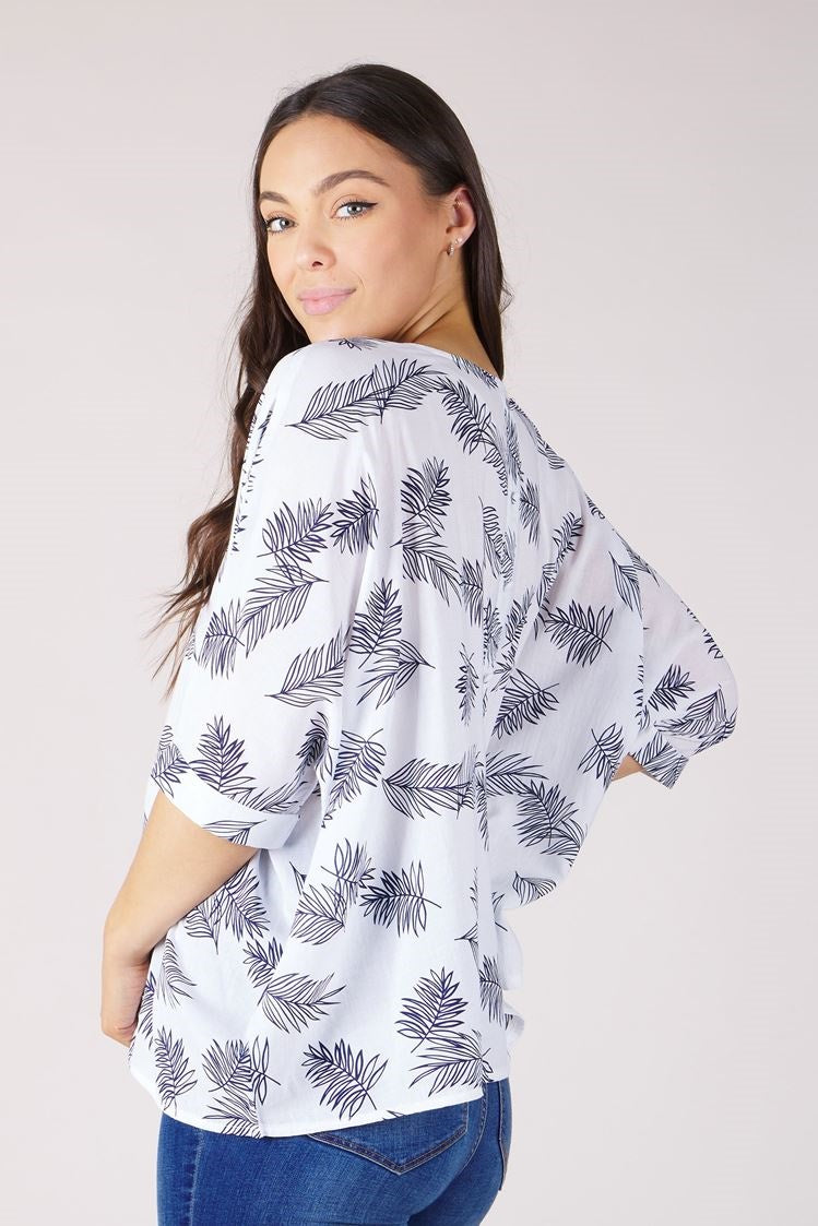 OVERSIZED BOTANICAL PRINT TOP