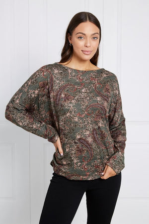 OVERSIZED PAISLEY FLORAL TOP