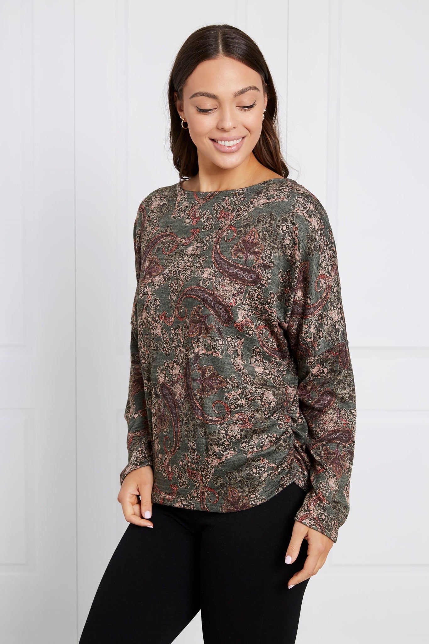 OVERSIZED PAISLEY FLORAL TOP