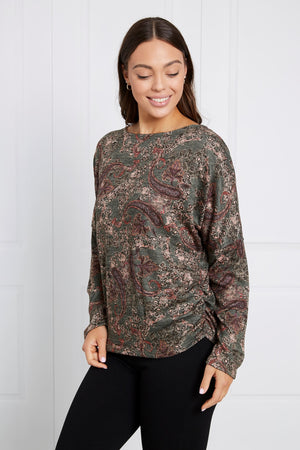 OVERSIZED PAISLEY FLORAL TOP