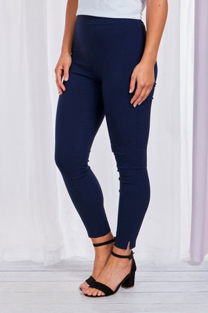 Elastic Waited Slim Leg Trousers