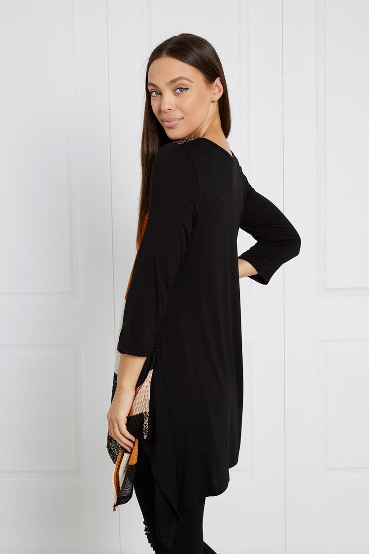 PATCHWORK PRINT TUNIC TOP