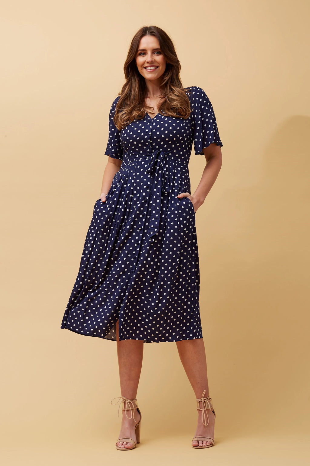 POLKA DOT MIDI DRESS