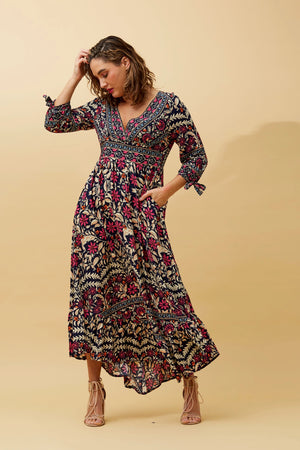 PRINTED BOHO MAXI DRESS