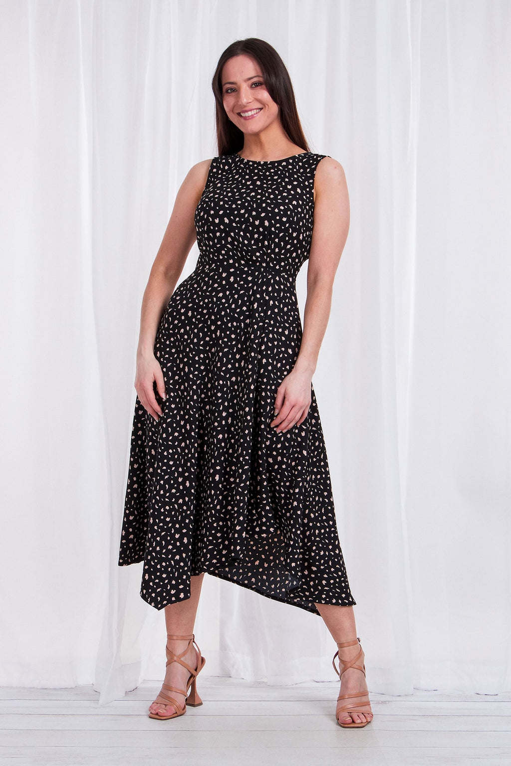 PRINTED MIDI DRESS