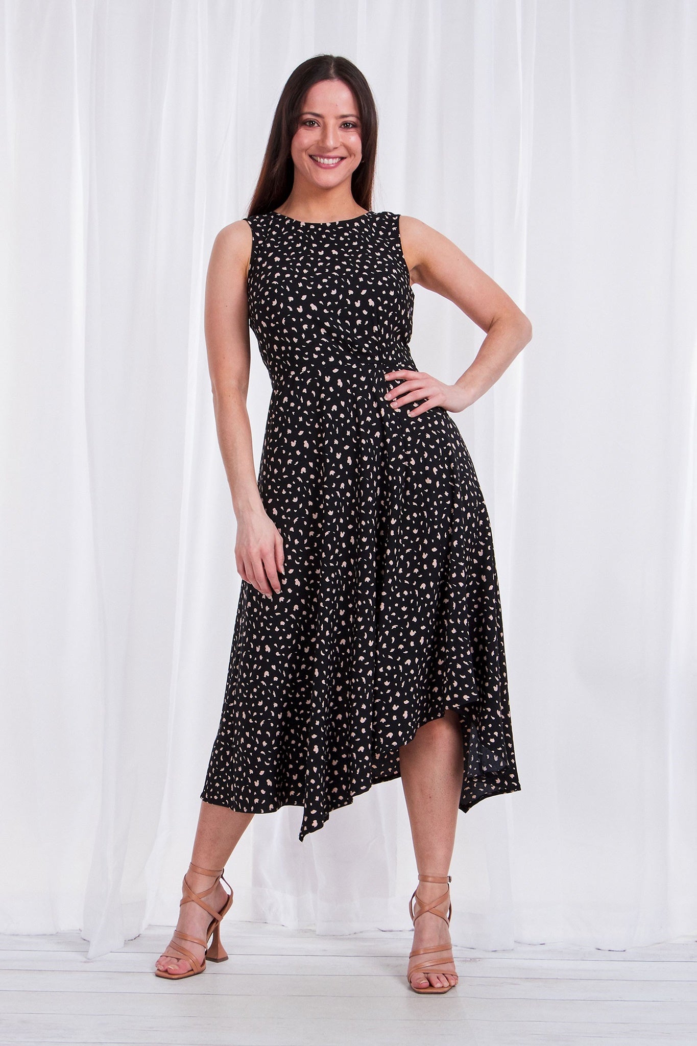PRINTED MIDI DRESS
