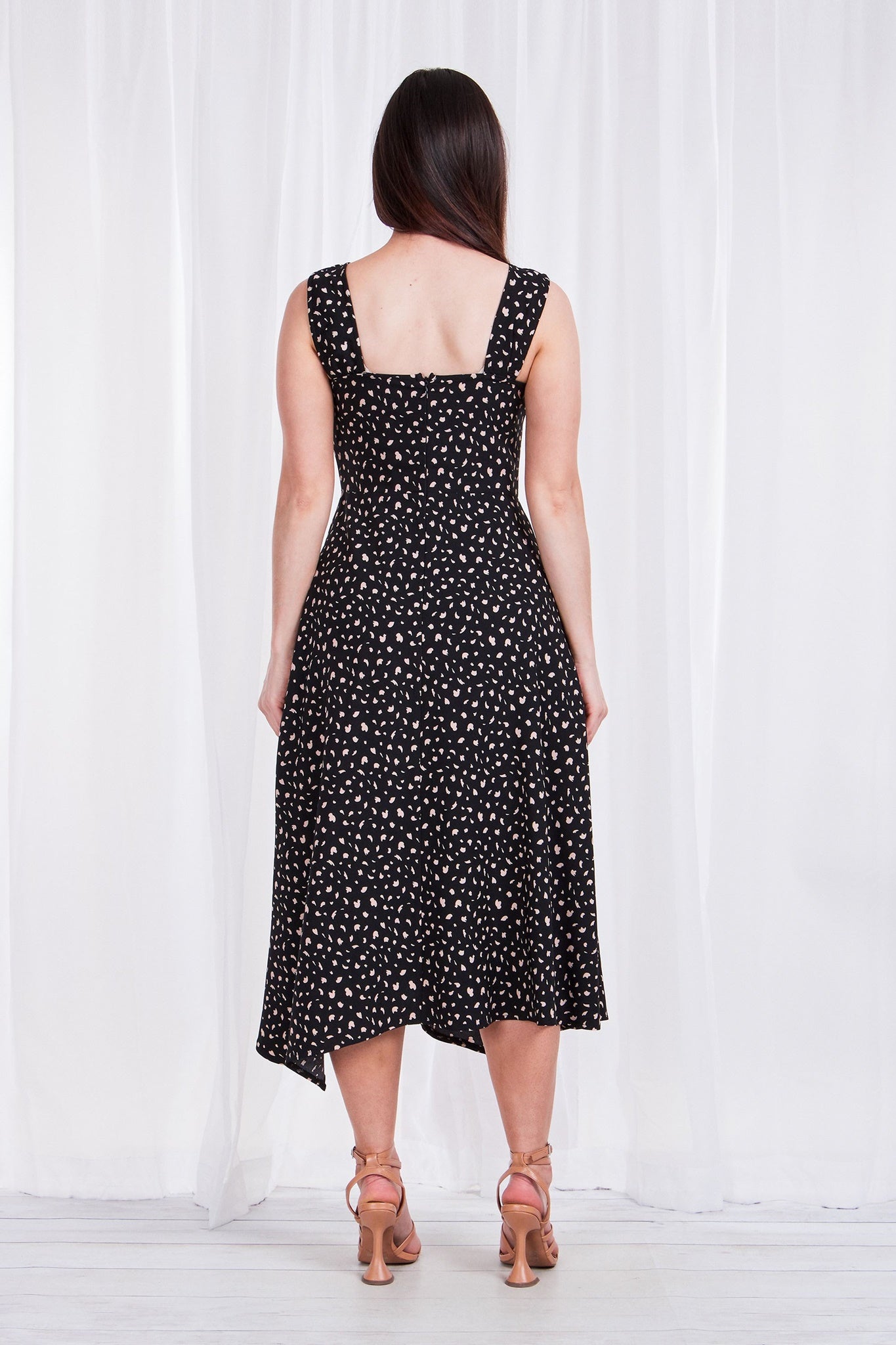 PRINTED MIDI DRESS