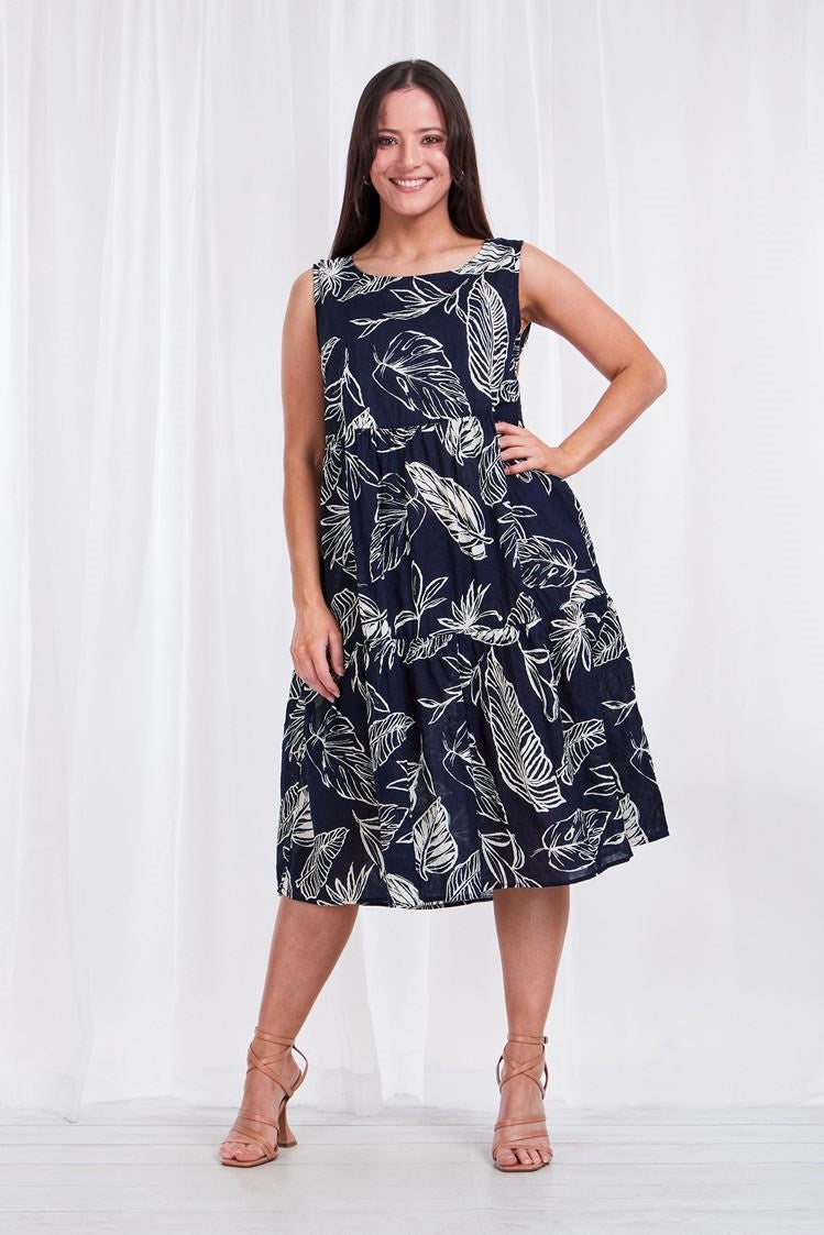 PRINTED TIERED DRESS