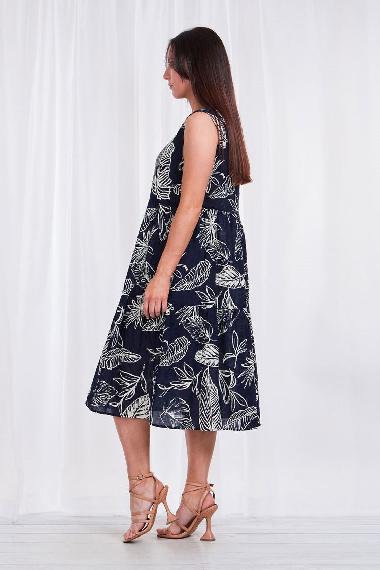 PRINTED TIERED DRESS