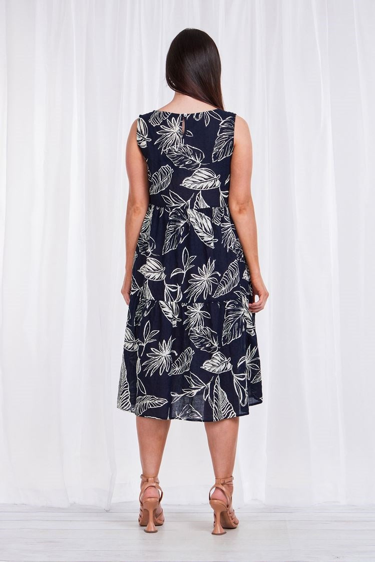 PRINTED TIERED DRESS