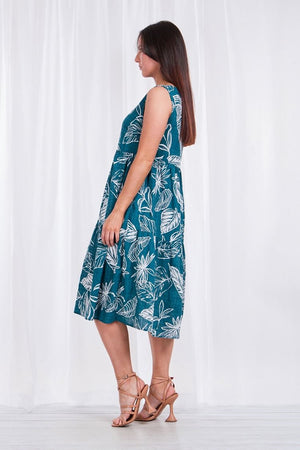 PRINTED TIERED DRESS