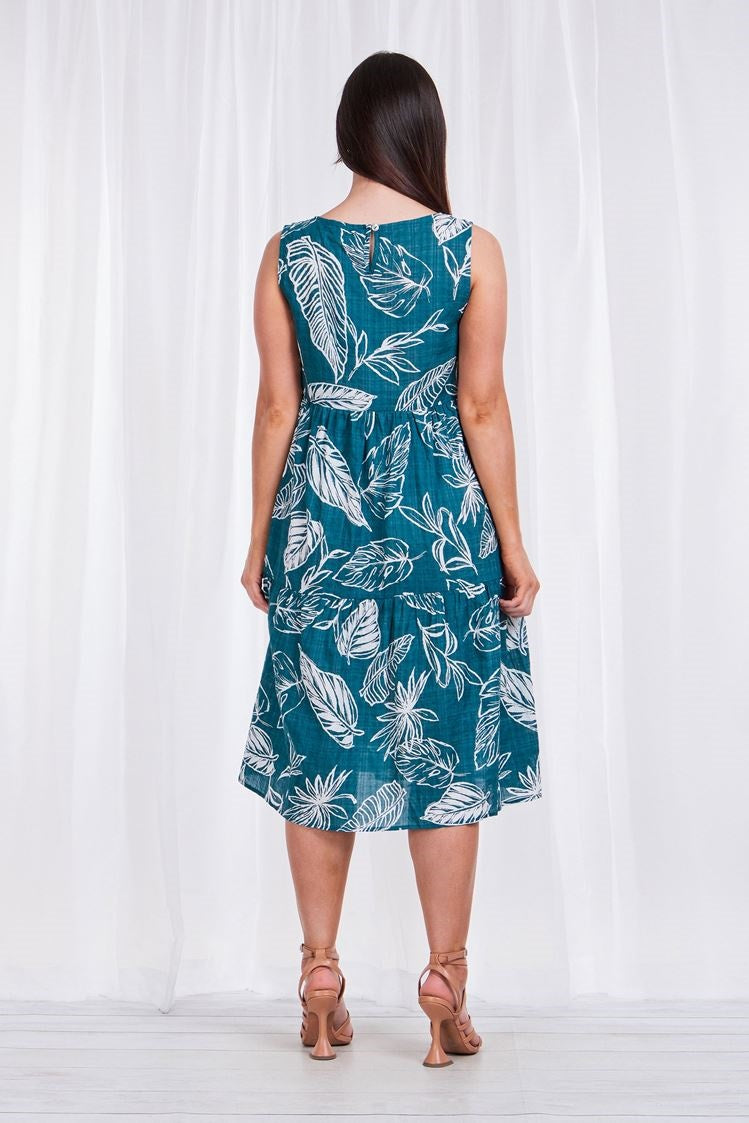 PRINTED TIERED DRESS