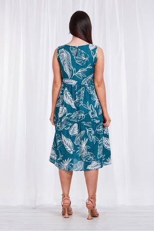 PRINTED TIERED DRESS
