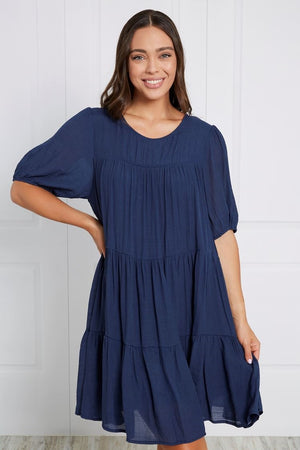 PUFF SLEEVES SMOCK DRESS