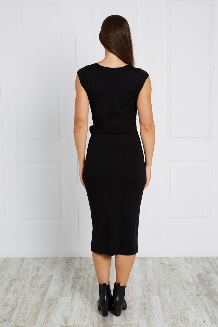 RIB KNIT MIDI DRESS