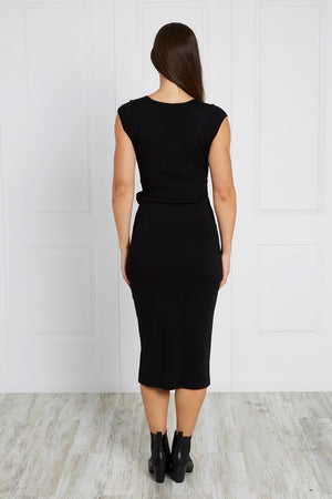 RIB KNIT MIDI DRESS