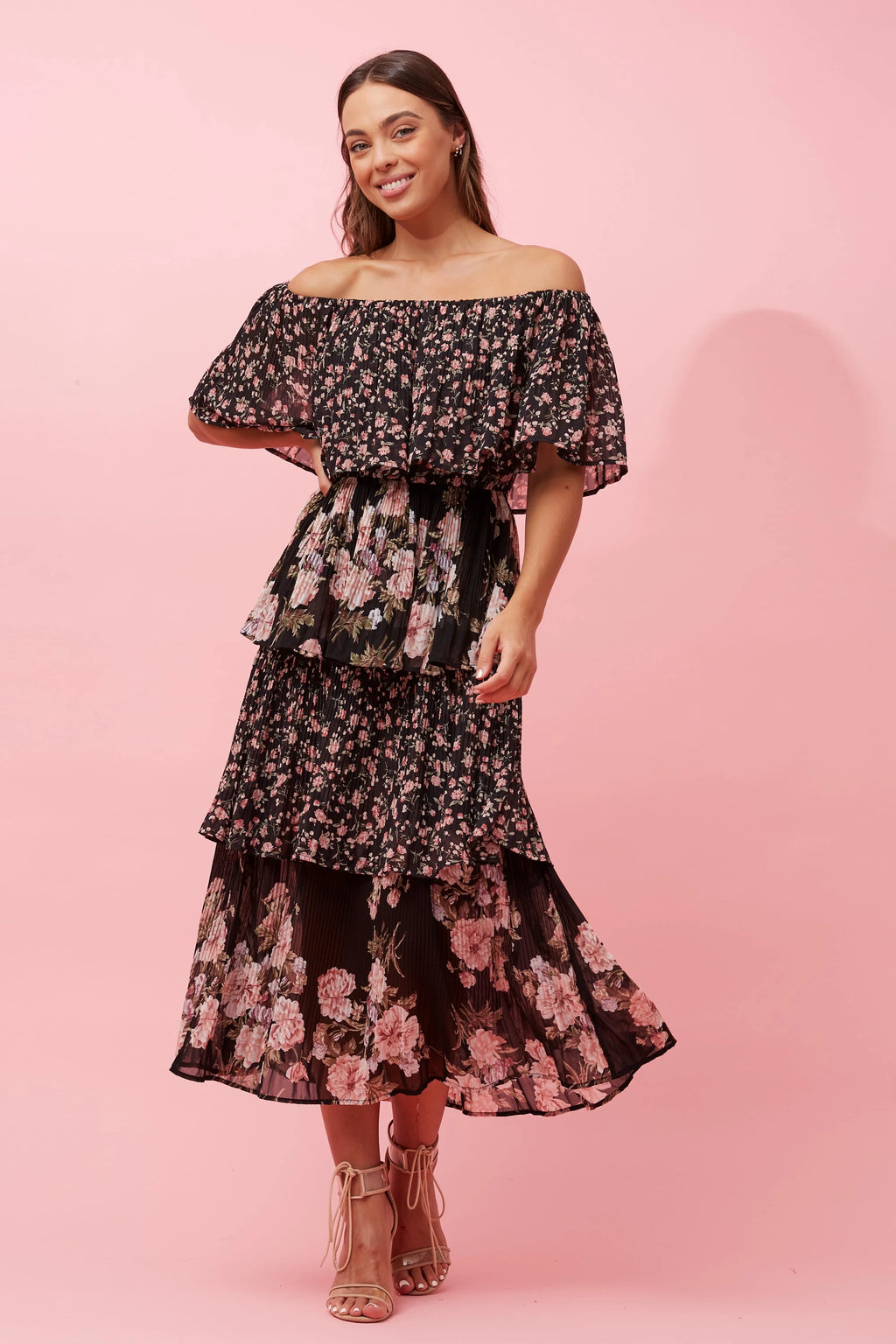SAMARA TIERED OFF SHOULDER FLORAL DRESS