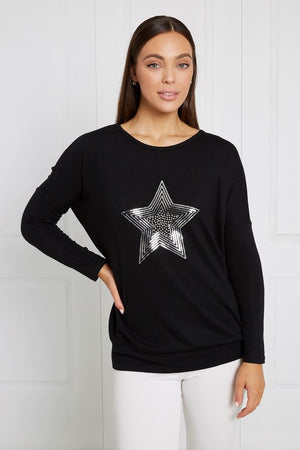 STAR SEQUIN KNIT TOP