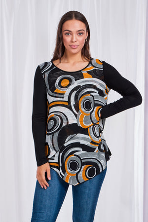 Printed Mesh Overlay Top