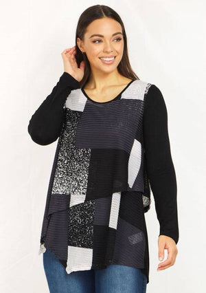 BOBBI DOUBLE LAYER COLOUR BLOCK TOP